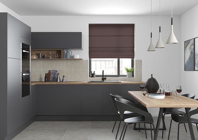 Faux Suede, Charcoal - Twist&Fit Roman Blind - Image 5